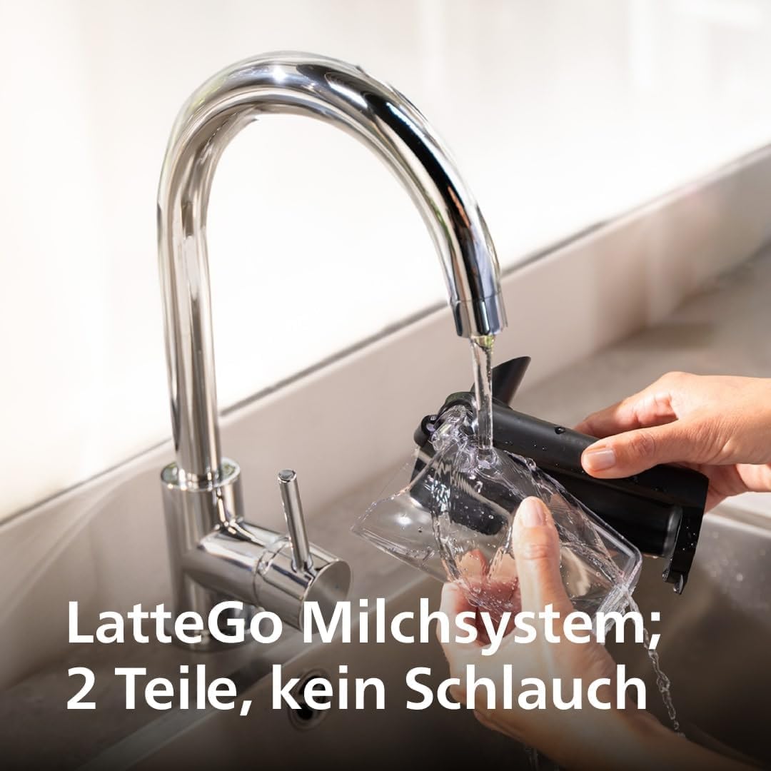 Serie 5500 (EP5544/50) Kaffeevollautomat – LatteGo Milchsystem, 20 heiße und kalte Kaffeespezialitäten, 40% leiser mit SilentBrew, QuickStart, Schwarz/Grau